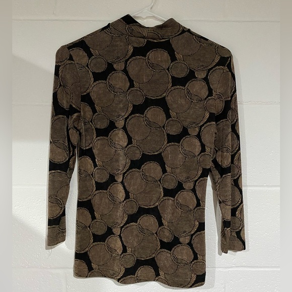 Black and Brown Patterned Women's Top small - Picture 2 of 3
